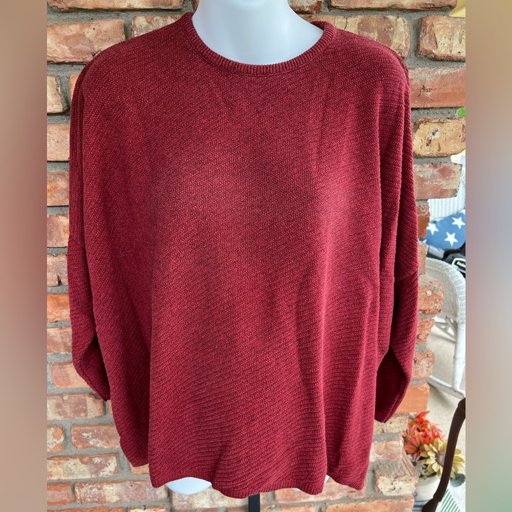 Stephanie Schuster for Princess Knitwear marked red diagonal ribbed sweater 3X